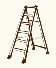 Folding stepladder. Vector drawing icon