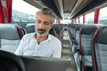 a businessman on the bus