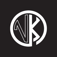 VK Logo with circle rounded negative space design template