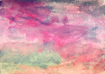 Abstract hand-made pattern, multi-colored background, imitation of oil or watercolor painting,...