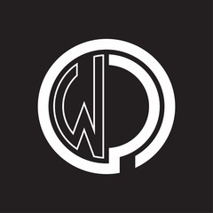 WC Logo with circle rounded negative space design template