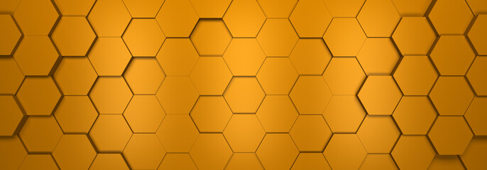 tło złote hexagon render 3d
