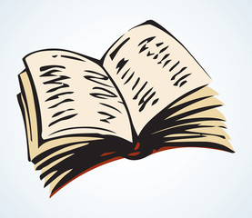 Open book. Vector doodle symbol