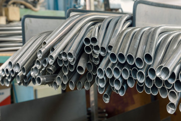 steel pipes on the pile
