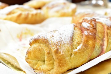 Various pastries: pizza and Georgian cuisine