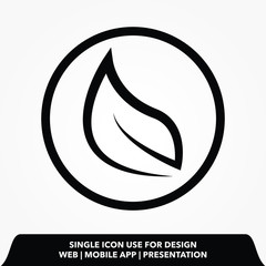 leaf logo line Simple vector modern icon design illustration.