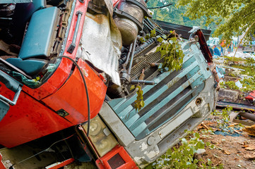 truck damaged during the accident
