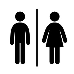 WC sign Icon Vector Illustration on the white background. Vector man & woman icons. Toilet symbol