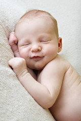smiling newborn baby 