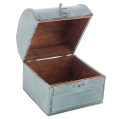 wooden box on white