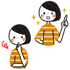 悩む女性と解決した女性