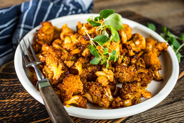 Cauliflower rosettes in a herbal marinade.