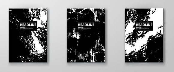 Grunge texture Urban Banner set. Abstract Vector Brochure Collection.