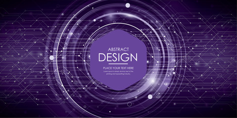 Circle purple abstract technology innovation concept vector background