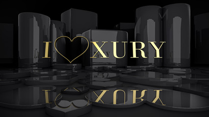 I love you. 3D Golden Luxury style