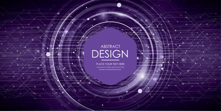 Circle purple abstract technology innovation concept vector background