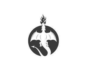 Dragon logo icon template vector