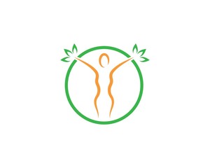 woman character  with leaves vector icon illustration