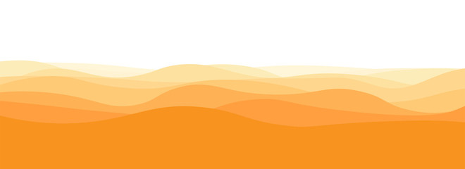 Soft horizontal golden yellow waves in white background 