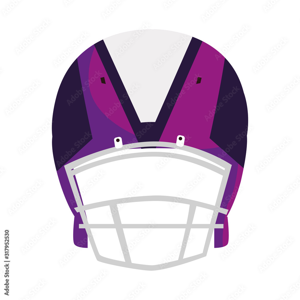 Poster american football helmet on white background