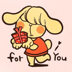 Yellow rabbit to present to you in front of you (texture version)