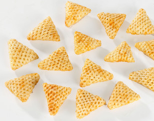 3d Triangle shape Fryums Papad is a crunchy Snack Pellets, tri angle corn puff snacks or namkeen