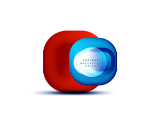 Square geometric banners with 3d smooth blend effect. Digital technology trendy icon design. Vector Illustration For Wallpaper, Banner, Background, Card, Book Illustration, landing page