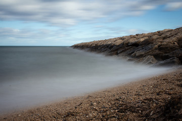 Long exposure photo of the beack