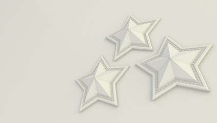 3D rendering of a star isolated on white background.