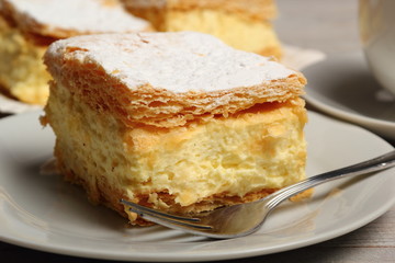 Cream Pie. Two layers of puff pastry filled with whipped cream.