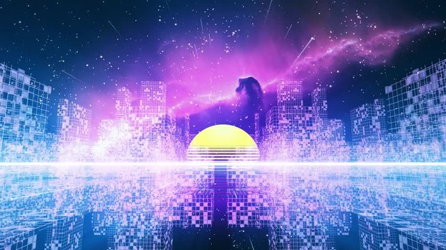 Flying In City Machine Network is motion footage for landscape films and cinematic in technology scene.  Also good background for scene and titles, logos. 