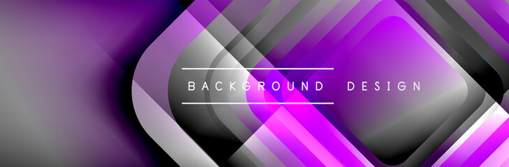 Round squares shapes composition geometric abstract background. Vector Illustration