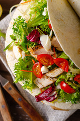 Tortilla chicken with french fries