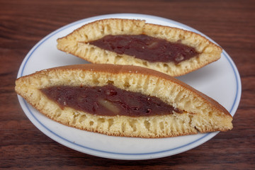 皿の上のどら焼き