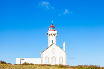 The lighthouse "Poulains" of the famous island Belle Ile en Mer in France
