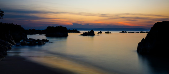 Fototapeta premium Idyllic sunset at remote beach of Tampolo, Masoala National Park, Madagascar