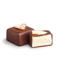 Fine handmade chocolates. Isolated on white background