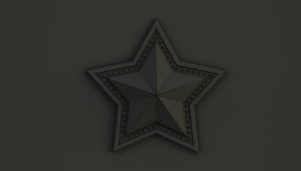 Fototapeta premium 3D rendering of a star isolated on a Black background.