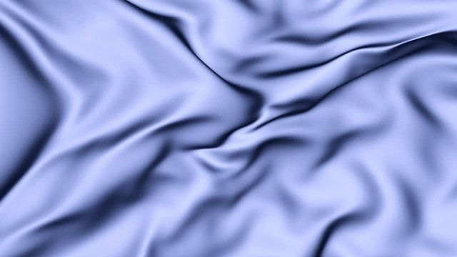The blue shiny fabric flies off to the side and opens a green insulated screen. Animation of the movement of waves on the fabric.