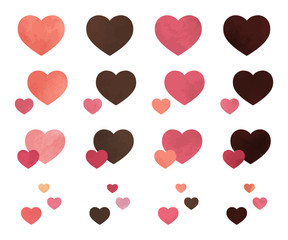 シンプルなハートの素材セット/バレンタイン/愛/バレンタインデー/イラスト