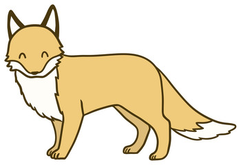 シンプルな狐のイラスト_笑顔