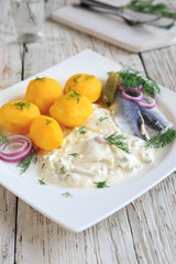 Hering in Sahnesauce mit Kartoffeln
