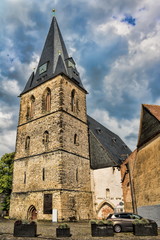 Fototapeta na wymiar bernburg, deutschland - turm der marienkirche