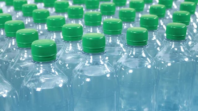 Passing Rows Of Bottled Water - Sports, Factory Concept