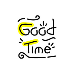 Good time text in monoline style