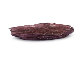 Fototapeta premium Shale is a very fine grained sedimentary rock. There are mud elements that contain mineral ores with mineral debris. Especially Quartz and Calcite. Shale isolated on white background.