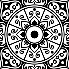Mandala decorative ornament. Can be used for greeting card, phone case print, etc. Hand drawn background