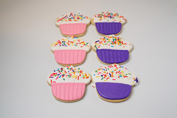 Cookies decorated as cupcakes