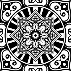 Mandala decorative ornament. Can be used for greeting card, phone case print, etc. Hand drawn background