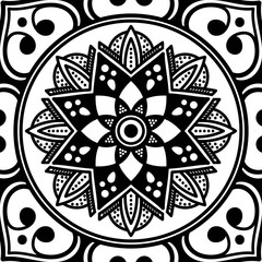 Mandala decorative ornament. Can be used for greeting card, phone case print, etc. Hand drawn background